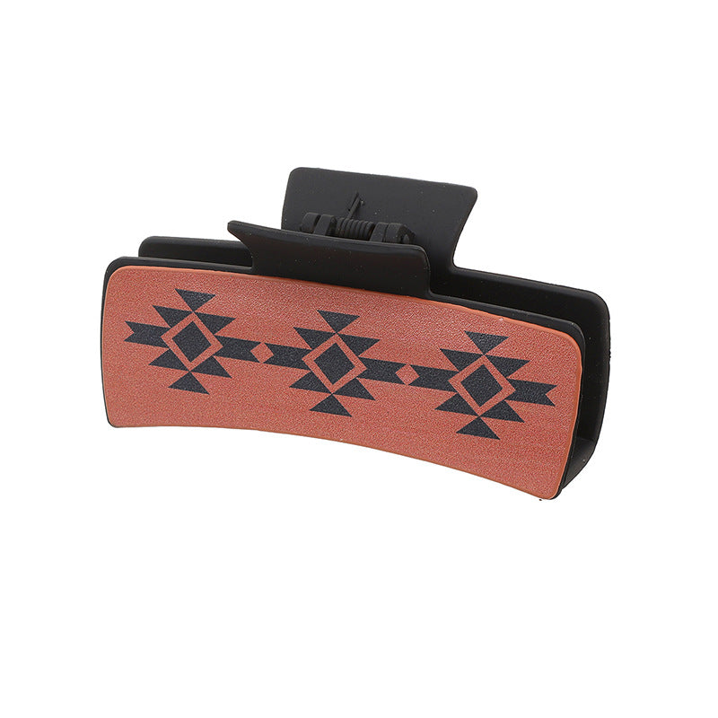 Wholesale of Western Cowboy Style Feather Cowhead Leather Hair Clips